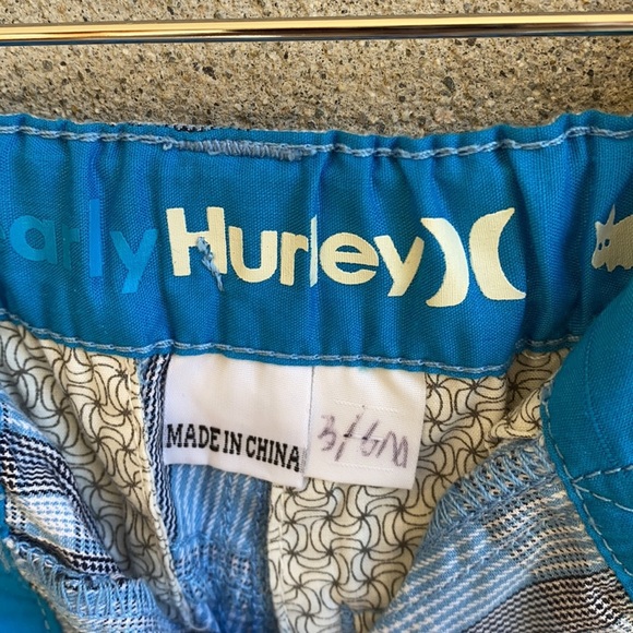 Hurley Infant 3-6 month Baby Blue Plaid Shorts - Picture 9 of 11